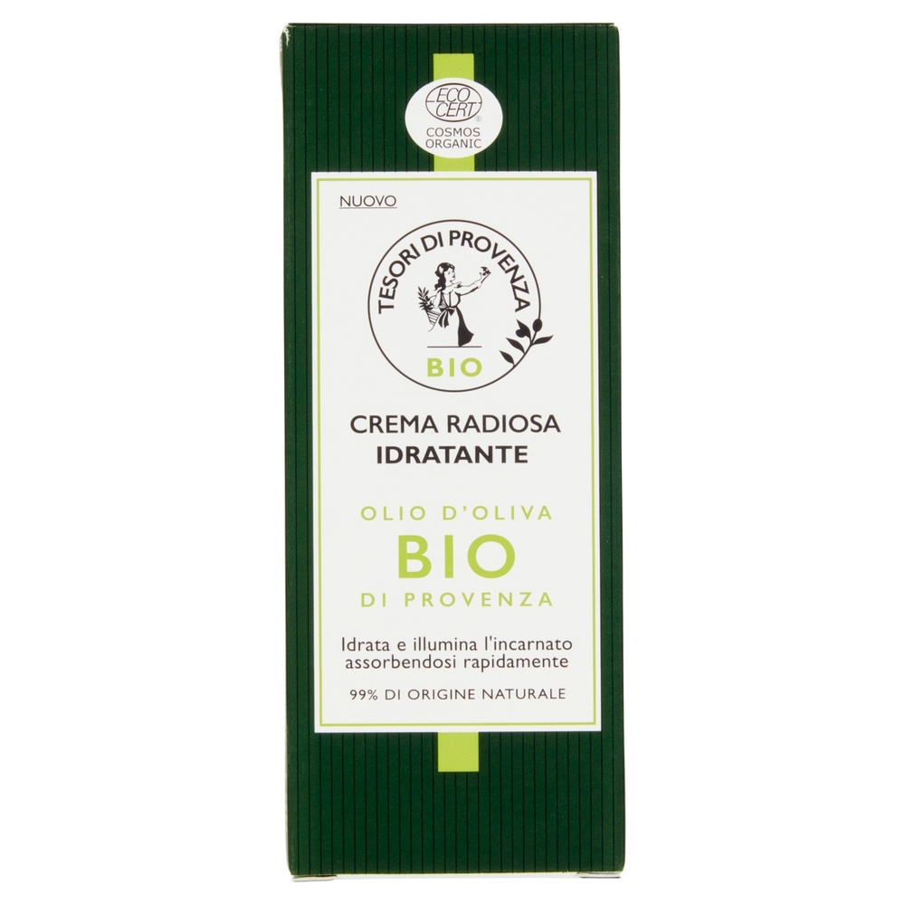 Tesori di Provenza Crema Viso Idratante Giorno, con Olio d'Oliva Bio, Ricco in Polifenoli, 50 ml
